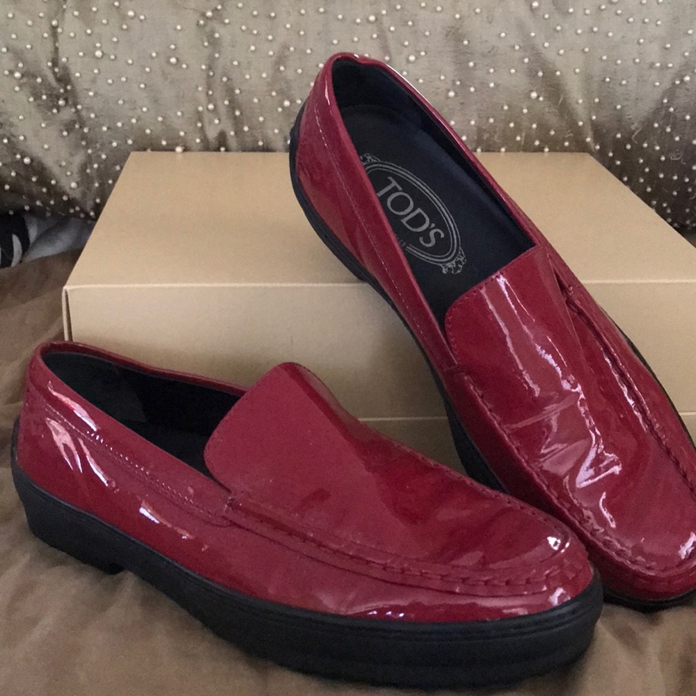 Red Patent Leather Loafers